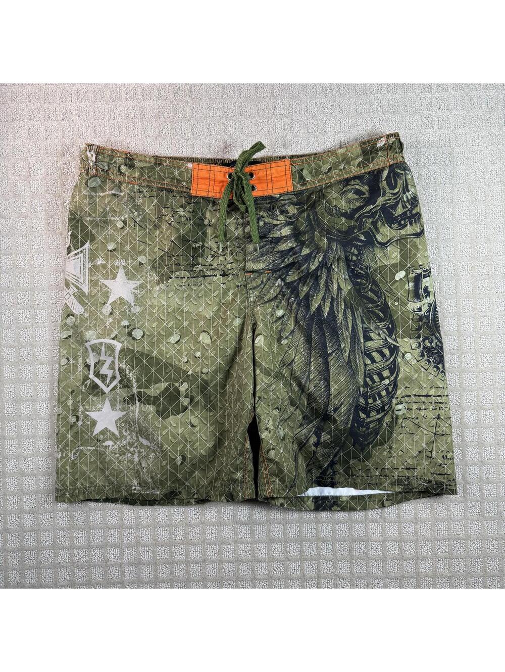 MMA Elite Camo Fight Shorts Skull Graphic Large